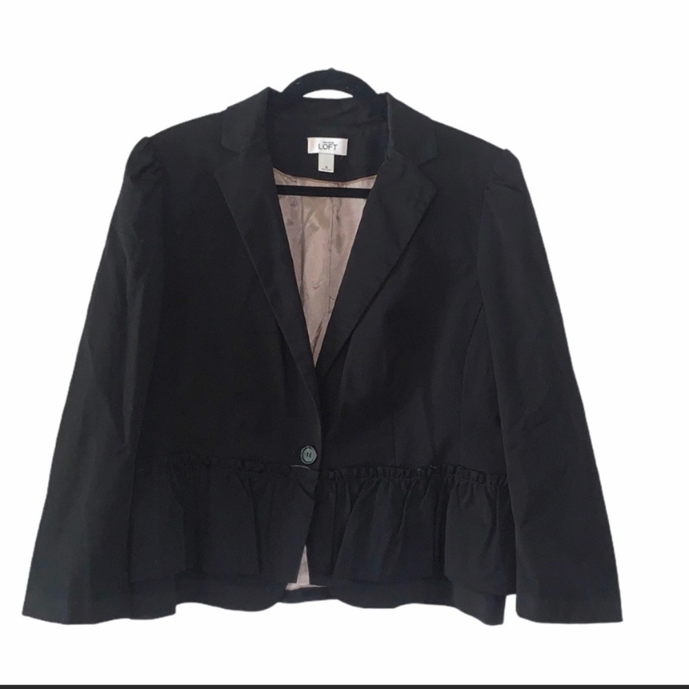 Ann Taylor loft black peplum jacket misses SZ 16